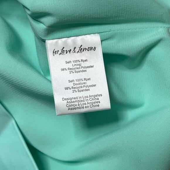 For Love And Lemons Marie Skirt Mint Green Satin Size Small - Picture 8 of 9